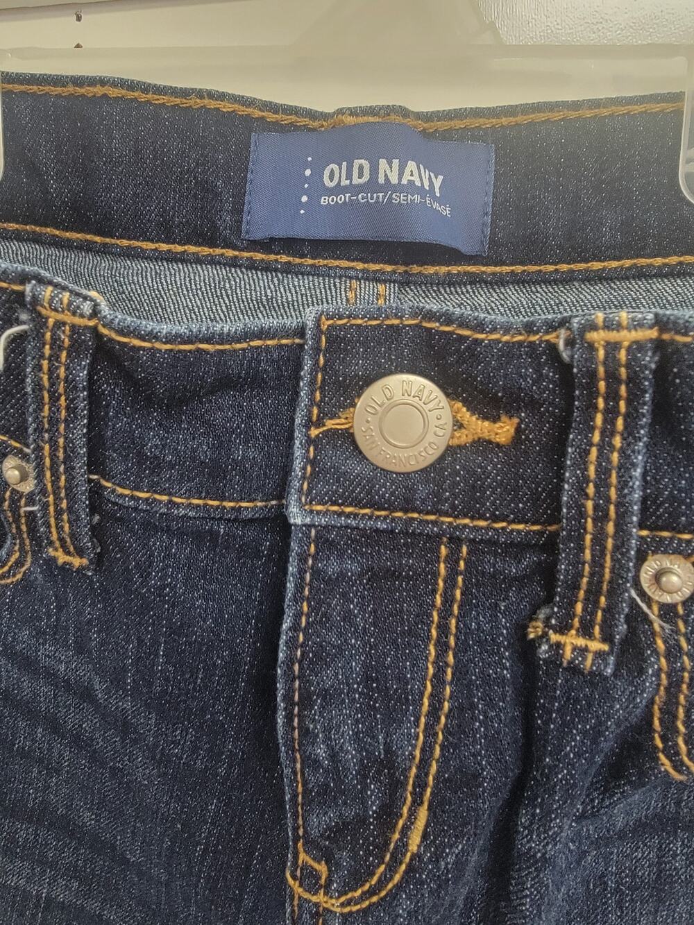 Old Navy Boot Cut Dark Wash Denim Jeans Girls Sz 10 Adjustable Waist  0022
